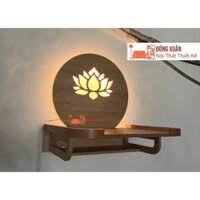 Kệ bàn thờ treo tường hình hoa sen có đèn led chắc chắn, kháng ẩm nước