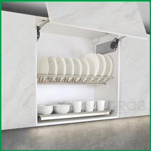 Kệ bát đĩa 2 tầng dạng chữ V inox dẹt Grob U-160