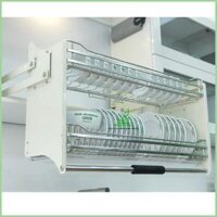 Kệ bát đĩa nâng hạ 2 tầng Inox bóng - G-170