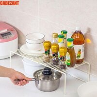 Kệ bếp CABEZANT, Chịu tải tốt Giá lưu trữ sắt co giãn ổn định, Kệ thoát nước đa chức năng Phòng tắm hai lớp có thể điều chỉnh