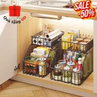 Kệ bếp đa năng AC Decor, Kệ gầm bếp để xoong nồi chảo dưới gầm bồn rửa 2 tầng điều chỉnh kích thước
