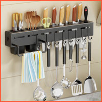 Kệ bếp đa năng inox Giá lưu trữ đồ dùng nhà bếp treo tường không đục lỗ Gửi móc