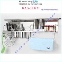 Kệ bếp đa năng KAG-ED221, Kệ treo đồ nhà bếp đa năng 90cm, giá treo dao đũa gia vị Euro