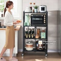 Kệ Bếp Gấp Gọn Đa Năng Nhiều Tầng, Có Bánh Xe Di Chuyển Tiện Lợi, Gía Để Lò Vi Sóng, Nồi Cơm Điện, Kệ Để Đồ Trong Phòng Ngủ, Phòng Khách - Đồ Gỗ Nhà Tôi