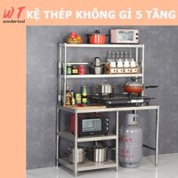 Kệ bếp Gas rộng hơn Kệ bếp inox đa năng 5 lớp 80cm / 100cm / 120cm