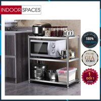 Kệ bếp inox 3 tầng để lò vi sóng kích thước: 75x50x35cm.