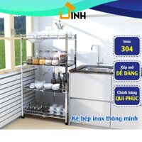 Kệ bếp inox 304 xếp gọn Deli Compact Qui Phúc, Kệ inox nhà bếp