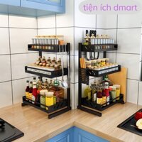 kệ bếp inox đựng gia vị nhà bếp 2 tầng, 3 tầng phun sơn tĩnh điện, kệ đựng gia vị eccox