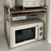 Kệ bếp inox - kệ lò nướng,lò vi sóng mặt gỗ sang trọng