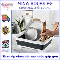 Kệ bếp thông minh Gấp Gọn Sản Phẩm Mới Hiện Đại, Giá để bát đũa gấp gọn, thoát nước linh hoạt MINA HOUSE