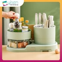 Kệ bếp xoay 360 độ. hộp đựng đũa đa chức năng. giá đỡ dao xoay
