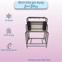 Kệ Cài Dao Thớt Inox 304 Cao Cấp Sơn Tĩnh Điện Đen - Giá Cài Dao Đựng Đũa - Kệ Treo Đồ Nhà Bếp Đa Năng