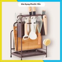 Kệ Cắm Dao Thớt Inox Kèm Ống Đũa, Kệ Để Đồ Nhà Bếp Inox Sơn Tĩnh Điện Không Gỉ 2163