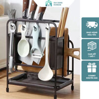 Kệ Cắm Dao Thớt Inox Kèm Ống Đũa, Kệ Để Đồ Nhà Bếp Inox Sơn Tĩnh Điện Không Gỉ 2163