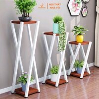 Kệ cây cảnh, chậu hoa, đôn để cây cảnh hình chữ X trang trí trong nhà, bền đẹp VNH-546
