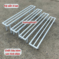 Kệ chậu cây cảnh ban công, giá sắt để chậu hoa sân vườn dài 90cm rộng 20cm 3 lan