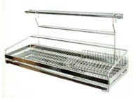 Kệ chén 1 tầng+5 móc+thanh treo Higold inox 304 – 201018