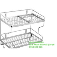 Kệ chén 2 tầng inox 304 cao cấp
