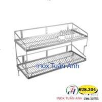 Kệ chén 2 tầng INOX 304 - Kệ Đựng Chén Bát Đĩa Treo Tường Bằng inox 304 KC1m1