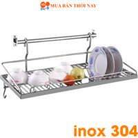 Kệ Chén Bát Đa Năng 1 Tầng Dạng Treo Inox 304 Cao Cấp KC 07