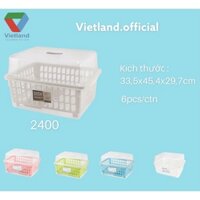 Kệ chén bát đa năng nhựa JCJ DoubleLock có nắp đậy kín, khay hứng nước.Mẫu- 2400 , màu ngẫu nhiên