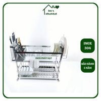 Kệ chén bát để bàn INOX 304 PHÁT ĐẠT, giá để bát đa năng, rổ chén bát bằng inox 304 (SP148)