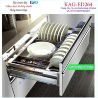 Kệ chén bát Euro KAG-ED264-56.5cm âm tủ bếp Kệ đa năng có ray kéo êm ái inox hộp cao cấp sang trọng cao cấp