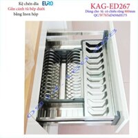 Kệ chén bát Euro  KAG-ED267-76.5cm âm tủ bếp Kệ đa năng có ray kéo êm ái inox hộp cao cấp sang trọng cao cấp