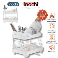 Kệ Chén Bát inochi kệ bát Inox 2 Tầng Có Khay Thoát Nước Thông Minh Dùng Để Làm Giá Úp Bát Đĩa Chén Đũa