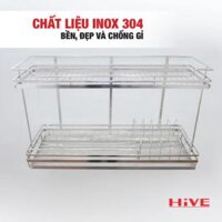 Kệ chén bát treo tường 2 tầng HiVE Inox 304