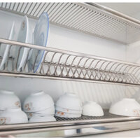 Kệ chén chữ V EcoGear , trọn bộ giá bát cố định, kệ tủ bếp khung Inox 2 tầng, có khay không gỉ