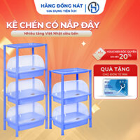 Kệ chén có nắp đậy siêu bền 2 3 4 tầng nhựa Việt Nhật tránh côn trùng, bụi bẩn Hằng Đồng Nát