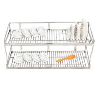 Kệ chén dĩa 2 tầng treo tường inox 304 TOVASHU 6X2