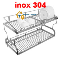 Kệ chén dĩa inox 304 KC06 loại 2 tầng Toro Home, kệ úp bát đĩa nhà bếp, Cam kết inox chuẩn 304
