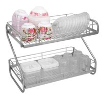 Kệ chén dĩa inox 304  - Kệ úp chén dĩa 2 tầng inox 304 cao cấp chữ S