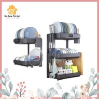 Kệ chén đĩa inox đa năng , giá để bát đĩa, tủ để bát đũa, 2 tầng, 3 tầng