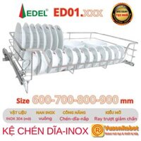 Kệ chén dĩa inox tủ dưới trượt giảm chấn Edel ED01.XXX