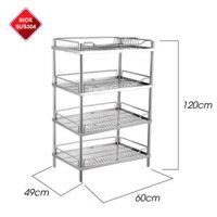 Kệ chén đứng 4 tầng inox 304 kích thước 60x49cm cao 120cm TBKC-064