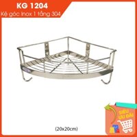 Kệ chén góc 1 tầng inox 304 cao cấp - KG 1204