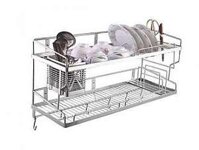 Kệ chén inox 304 2 tầng kèm ống đũa KT 800mm