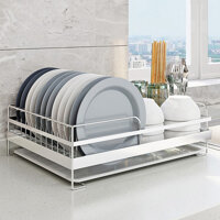 Kệ chén Inox 304 HOBBY KC kèm khay hứng nước và ống đũa - hàng cao cấp cho chung cư - không rỉ sét - 2 size tùy chọn - 45cm