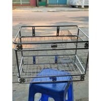 Kệ chén inox treo tường 2 tầng