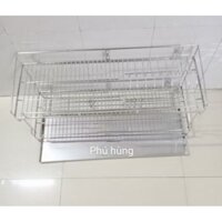 KỆ CHÉN TREO 2 tầng CÓ MÂM HỨNG NƯỚC INOX ĐẶC 304 (ĐỦ SIZE