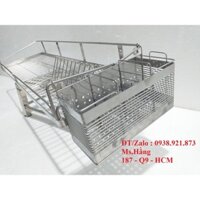 Kệ Chén Treo Tường Inox 304 1 Tầng Kèm Rổ Đũa 3 Ngăn Cao Cấp - RLA39LDI3-RĐ0239I3