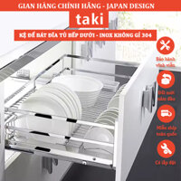 Kệ Chén Tủ Dưới TAKI, Giá Bát Tủ Bếp Dưới - INOX Không Gỉ 304 - Ray Âm Giảm Chấn - Bảo Hành Vĩnh Viễn - Có Thợ Lắp