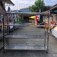 KỆ CHÉN/KỆ INOX CÔNG NGHIỆP 4 TẦNG 1,6M X 1,4M