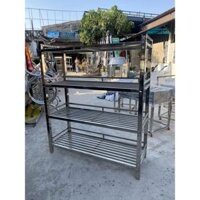 KỆ CHÉN/KỆ INOX CÔNG NGHIỆP 4 TẦNG 1,2M X 1,4M