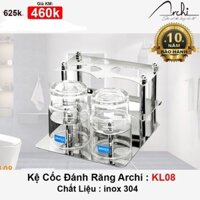 Kệ cốc để bàn trải đánh răng, kèm 2 cốc thuỷ tinh. Kệ cốc đôi để bàn đá hoặc kệ cốc đôi treo tường.