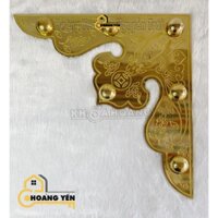 Ke cửa đồng thau góc vuông 25x25x5cm, Ke góc cửa gỗ bằng đồng, ke dơi, nẹp đồng cửa cổng biệt thự lắp cùng chùy