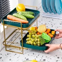 Kệ Đa Năng 2 Tầng Khay Úp Ly Úp Chén Bát Khay Trà 2 Tầng, Có Thể Tháo Rời